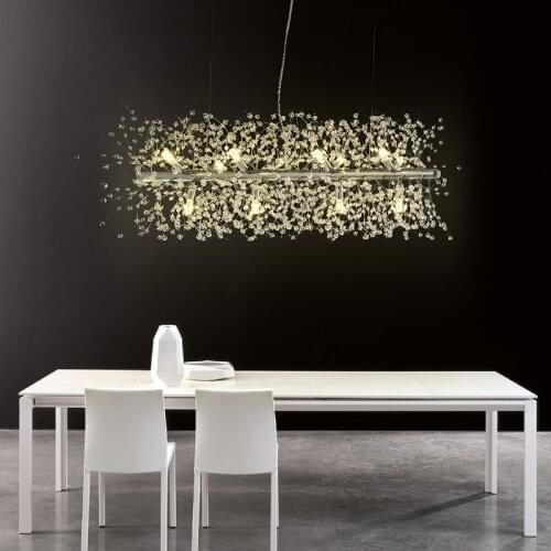 Nordic modern minimalist living room crystal chandeliers American creative art bar led warm bedroom lamps led ceiling lighting