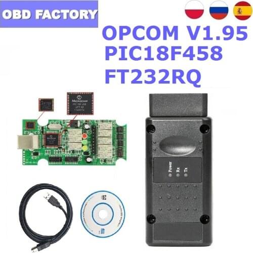 10PCS/LOT OPCOM 2021 200603a V1.95 PIC18F458 FTDI OPCOM Flash Firmware Update OBD2 Scanner Car Diagnostic Auto ToolV1.70 V1.99