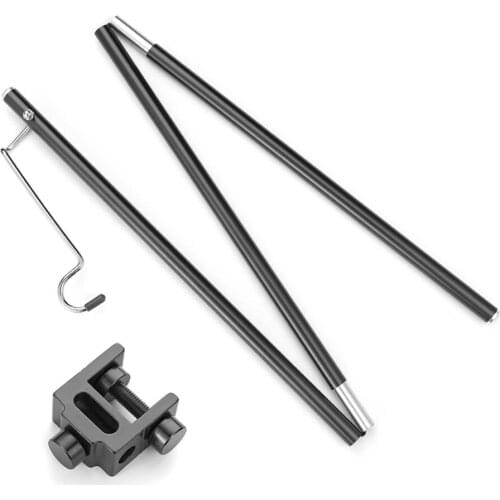 Outdoor Camping Hunting Hiking Folding Lamp Pole Holder Aluminum Alloy Portable Picnic Table Hanging Light Fixing Stand