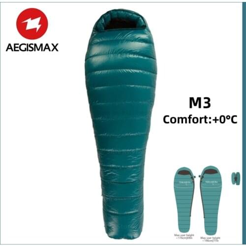 AEGISMAX M3 Sleeping Bag 95% White Goose Down Outdoor Camping Hiking Keep Warm Winter Mummy Portable Nature Hike Sleeping Bag
