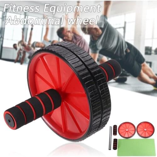 Gym Fitness Abdominal Wheel Muscle Core Exercise Training Roller with Knee Mat Shoulders Arms Strengthen 3 Colors
