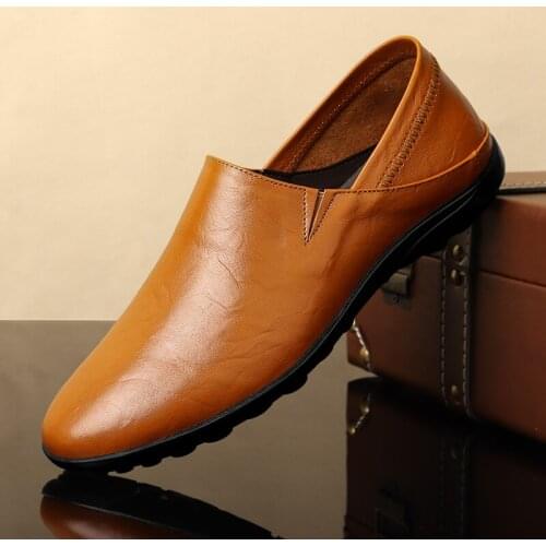 High Quality Loafers Mens Genuine Leather Fashion Flats Business Leisure Summer Shoes Men Soft Light Breathable Walking Shoes