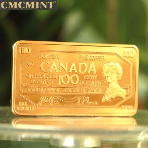 1 Oz $100 Copper Canadian Bill B48