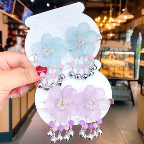 Ancient Style Chinese Style Hair Clip Crystal Flower Hanfu Accessories Hairpins Girls Bride Wedding Headdress Jewelry