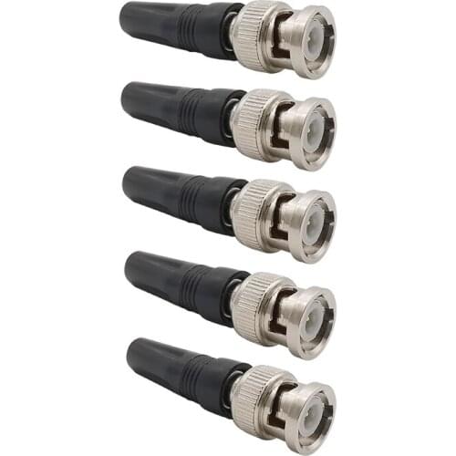 Surveillance BNC Male Plug Twist-on Coaxial RG59 Cable BNC Male Plug Solder RF Coaxial Adapter for CCTV Camera Video/AUDIO