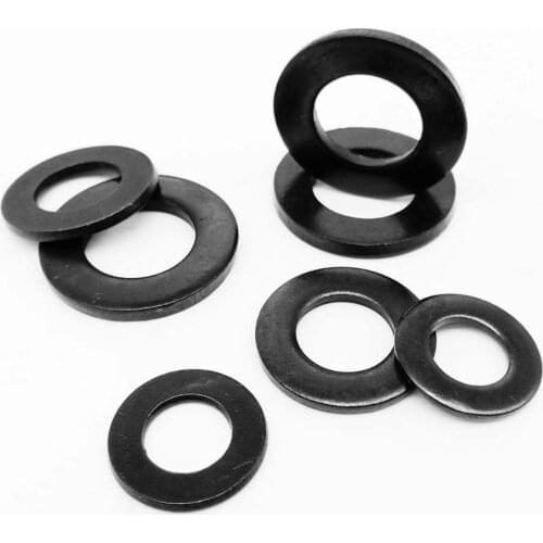 10/100pcs M1.6 M2 M2.5 M3 M3.5 M4 M5 M6 M8 M10 M12 Black 304 Stainless Steel Flat Washer Plain Gasket Pad High Quality