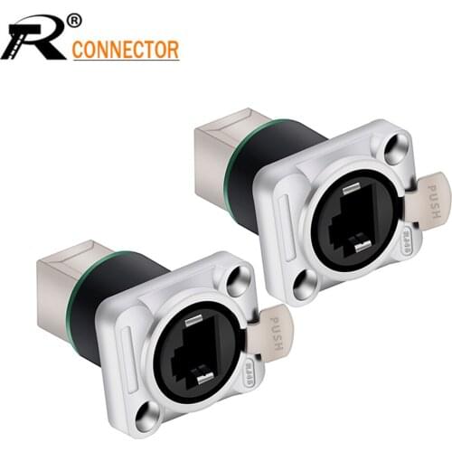 10Pcs/lot RJ45 Female Socket Connector RJ45 Aviation Panel Mount Chassis 8p8c RJ45 Network Connector Normal Styles