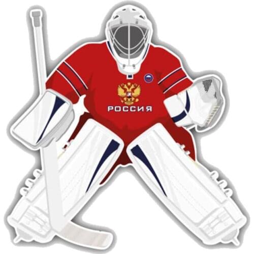 13CM*13CM Classic Russia Hockey Team Goalie PVC Decorative Car Sticker 11-00042