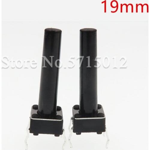 200pcs vertical 6*6*19MM Push Button Switch Tactile Tact Switches microswitch 4pin copper feet black