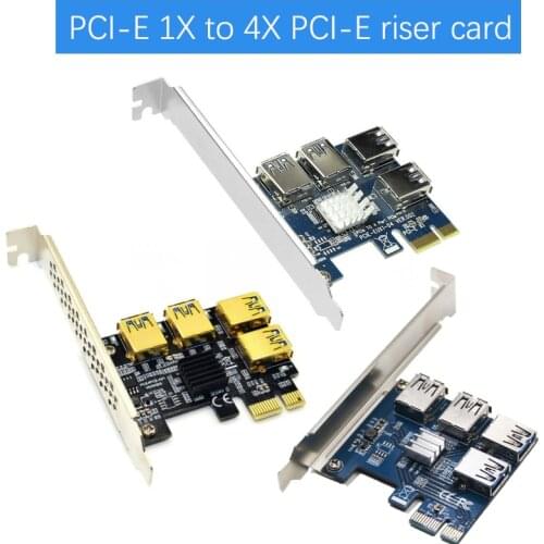 2021 New USB 3.0 PCI-E Express 1x To 16x Riser Card Adapter PCIE 1 To 4 Slot PCIe Port Multiplier Card For BTC Miner Mining
