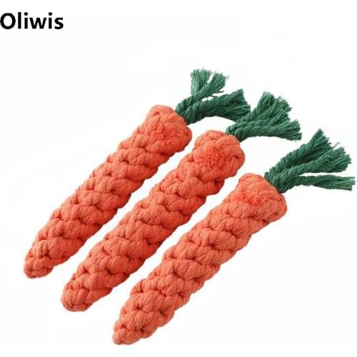 Dog Bite Toy Carrot Shape 3pcs Creative Pet Toy Non-toxic Funny Rabbit Kitten Play Linen Biten Toy Puppy Cat Dog Molar Toys
