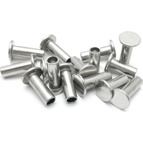 5pcs M8 304 stainless steel Flat head semi-tubular rivet Hollow rivets GB875 10mm-40mm Length