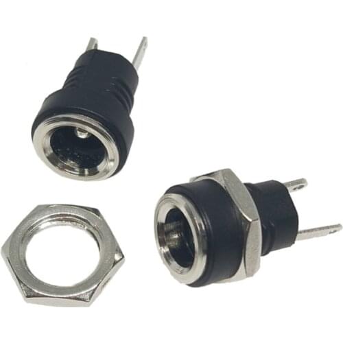 5pcs 10pcs Copper DC-022B 5.5 * 2.1mm / 5.5x2.5mm 2 pin power connector plug DC jack socket female adapter terminal block