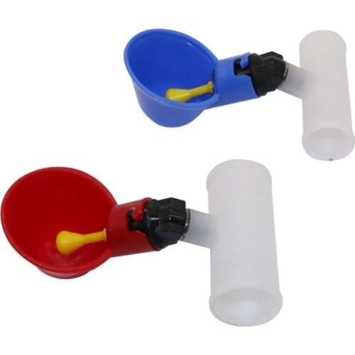 50 Pcs Poultry Drinking Cup 20mm/25mm Connector Red And Blue High Quality Plastic Automatic Chicken Drinker Poultry Supplies