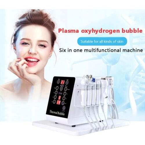 6 IN 1 Plasma Thermal Bubble Machine Hydrogen-oxygen Hydrofacials Beauty Device Ionic Cold-hammer RF Bipolar Polymer-Water
