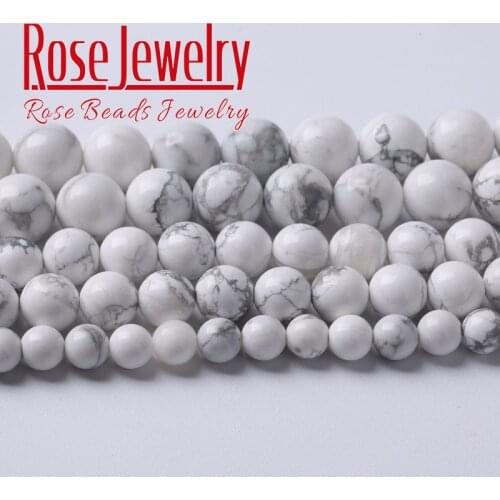 A+ Natural White Howlite Turquoises Stone Beads Round Loose Beads For Jewelry Making Diy Bracelet Accessories Wholesale