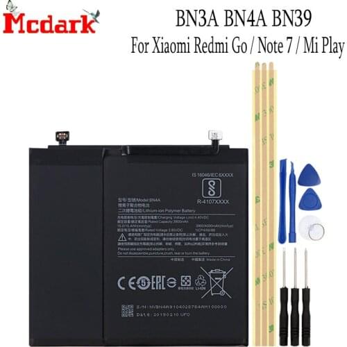 BN3A BN4A BN39 For Xiaomi Redmi Go Note 7 Mi Play Battery Replacement High Quality Large Capacity Back Up Bateria + Free Tools
