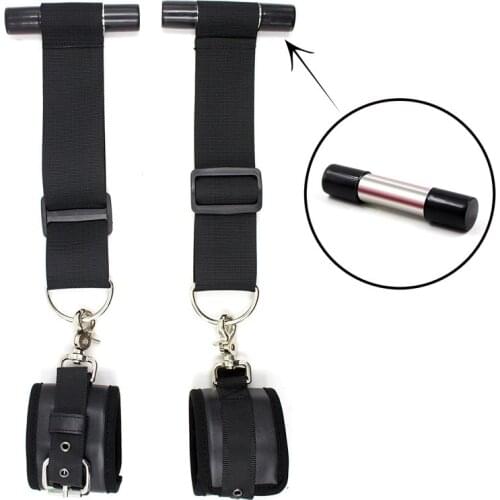 Aldult Erotic Accessories Bondage Fun Handcuffs on The Door Adjustable Binding Bondage Plush Nylon Handcuffs SM Bondage Sex Toy