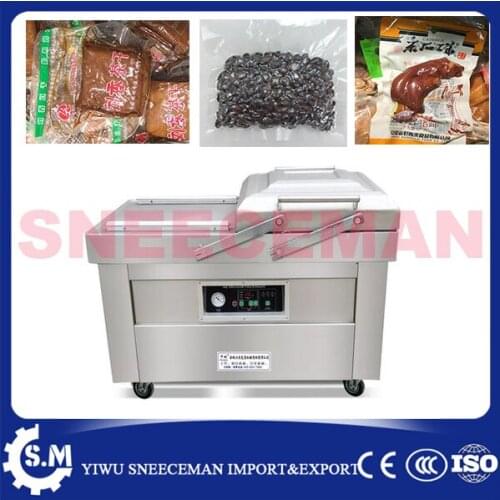 DZ-500 automatic stainless steel dry-wet food vacuum sealing machine commercial double room cooked vacuum sealing machine