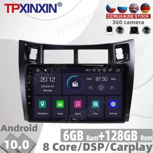 128GB Android 10.0 For Toyota Yaris 2008 - 2011 Car Radio Multimedia Video Player Navigation GPS Accessories Auto 2din no DVD