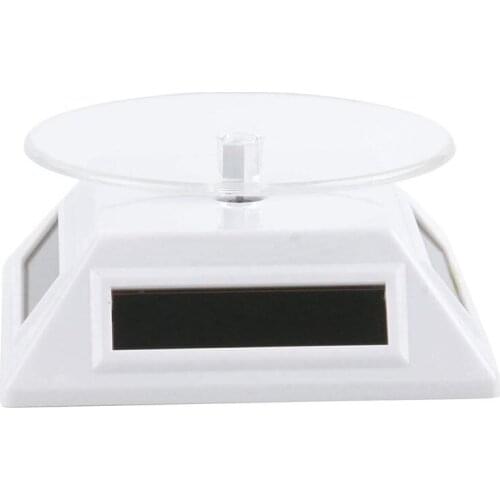 White Solar/Battery Powered Rotating Stand Product Display Art Jewellery Exhibition Photography