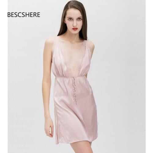 Женские атласные ночные сорочки Bescshere China At AliExpress