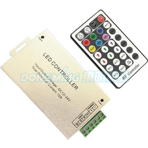 Free shipping Aluminum 28key RF led controller 288W DC 5V 12V 24V RF wireless mini led controller rgb for led strip led modules