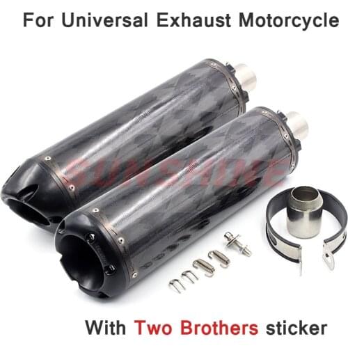 Motorcross Exhaust Pipe Motorcycle Muffler Universal Escape Carbon Fiber Modified Long For TWOBROTHER CBR1000 CBR 6500 Z900 MT07