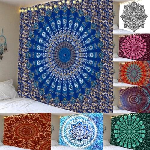 Tapestries Indian Mandala Tapestry Hippie Chakra Tapestry Boho Decor Wall Cloth Yoga Mats Bohemian Fabric Dorm Decor Blanket