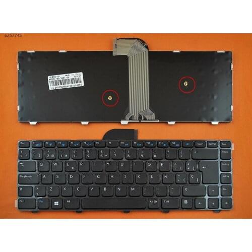 Spanish Keyboard for Replacement for DELL Inspiron 14 3421 14R 5421 Vostro 2421 GLOSSY FRAME BLACK