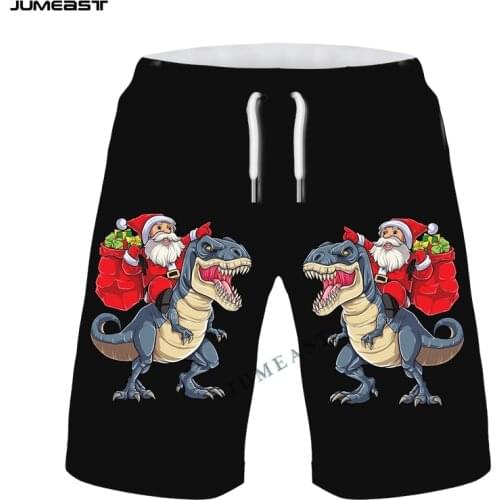 Jumeast Men Women 3D Oversized Male Merry Christmas Santa Claus Shorts Trunks New Quick Dry Beach Casual Sweatpants Short Pants