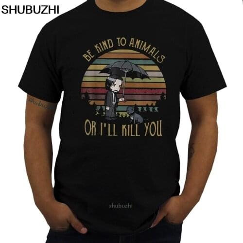 John Wick Be Kind To Animals Or I'll Kill You T Shirt Black Cotton Men S-6XLCartoon t shirt men Unisex Fashion tshirt sbz8091