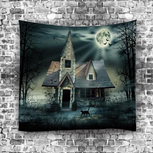Wall Background Tapestries Rectangle Halloween Printed Functional Picnic Cloth Shawl Large Area Dirt-resisting Creative Valance