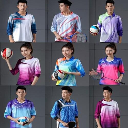 New Men/womens Tennis Long-sleeved sports T-shirt,Quick-dry Table tennis wear Shirts,Badminton clothes Sport Pant Running shirt