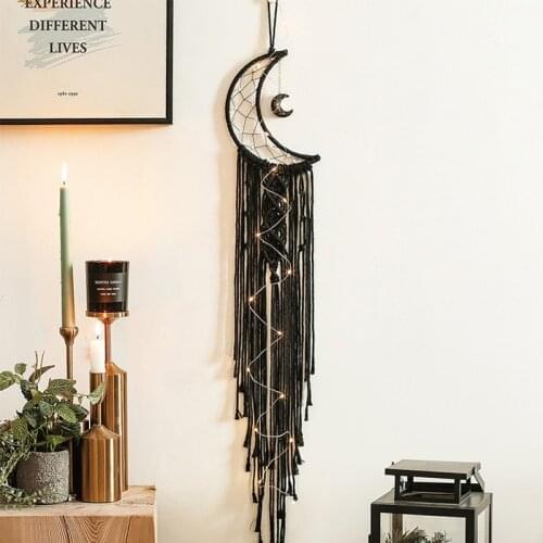 2021 New Black MoonTapestry Wall Boho Decor Leaf Macrame Wall Hanging Room Decoration Farmhouse Dorm Room Decor Gift