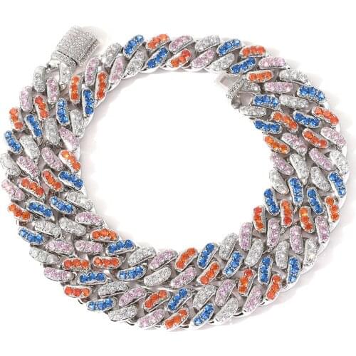 New Cuban Link Chain 12MM Micro Pave 4 Color Zircon Hip Hop Necklace Hip Hop Accessories Men Charm Jewelry Gift