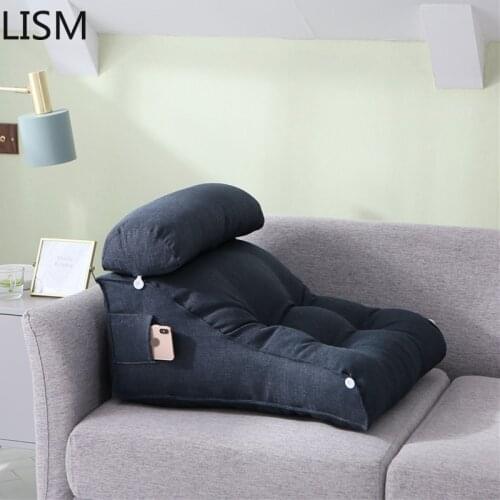 Triangular Backrest Cushion Chair Sofa Cushions Bed Rest Back Pillow Waist Cushion Office Living Room Polyester Cotton Removable