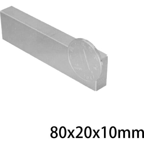 1~5PCS 80x20x10 Strong Sheet Rare Earth Magnet Length 80mm Block Rectangular Neodymium Magnets 80x20x10mm N35 Magnet 80*20*10