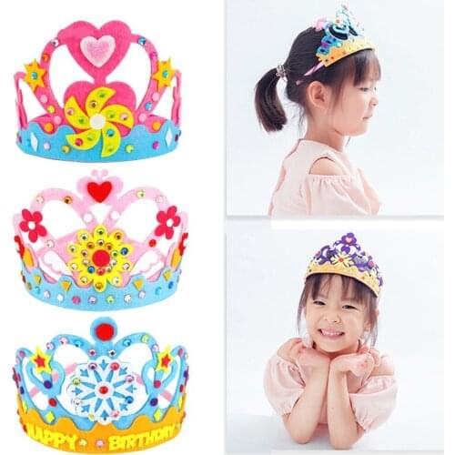 Creative DIY Craft Toys EVA Foam Sequins Crown Sequins Crown Flower Star Pattern Kindergarten Art Children Party Decoration Gift
