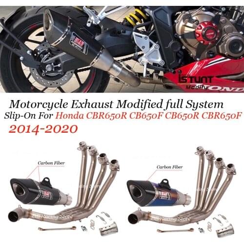 Slip-On For Honda CBR650R CB650F CB650R CBR650F Motorcycle Exhaust Full System Escape Modified Yoshimura R11 Link Pipe Muffler