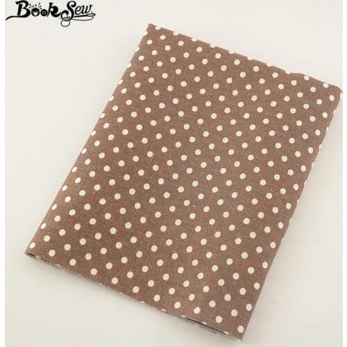 Booksew Brown Home Textile Cotton Linen Fabric Dots Design Sewing Tissu For Tablecloth Pillow Bag Curtain Cushion Decoration