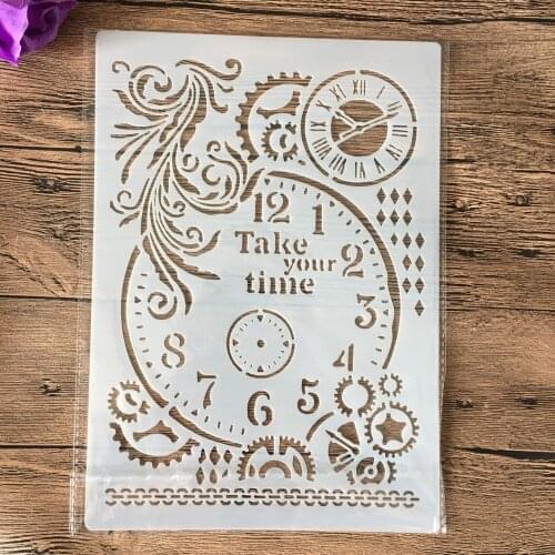 A4 29 * 21cm Mandala clock DIY Stencils Wall Painting Scrapbook Coloring Embossing Album Decorative Paper Card Template,wall
