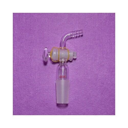Vacuum adapter 90 bend with glass Stopcock, glass vavle,24/29