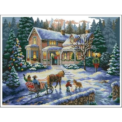 Top Quality lovely counted cross stitch kit Coming Home for the Holidays christmas snow eve dim 08733 8733