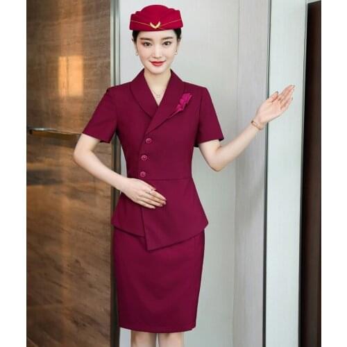 2021 Fashion Styles Summer Short Sleeve Women Business Suits with 2 Piece Set Skirt and Tops Ladies Work Wear Blazers Set