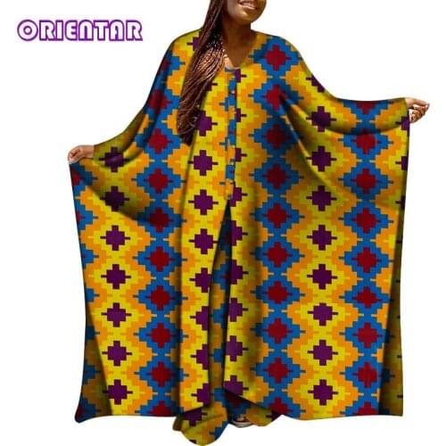 2 Pcs Set Dashiki Dress Maxi Bazin Robe Africaine Women African Print Dresses Party Robe Gowns African Clothes for Women WY7679