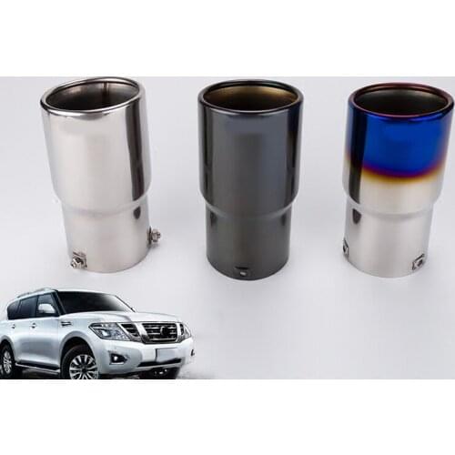 1pcs NEW Arrival Design S/S Exhaust Muffer Tailpipe For Nissan Patrol Y62 Armada Accessories 2015 2016 2017 2018