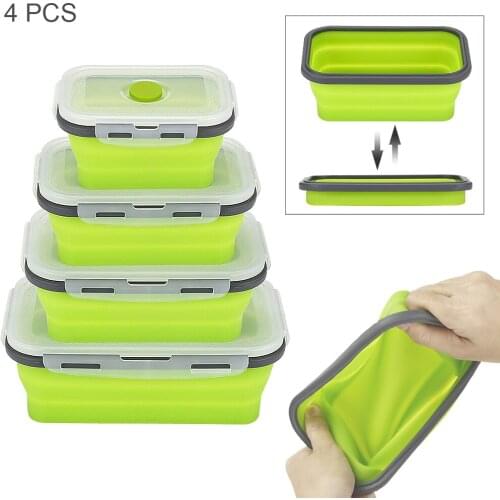 1PC Silicone Collapsible Lunch Box Food Storage Container Bento BPA Free Microwavable Portable Picnic Camping Lunch Box XB 099