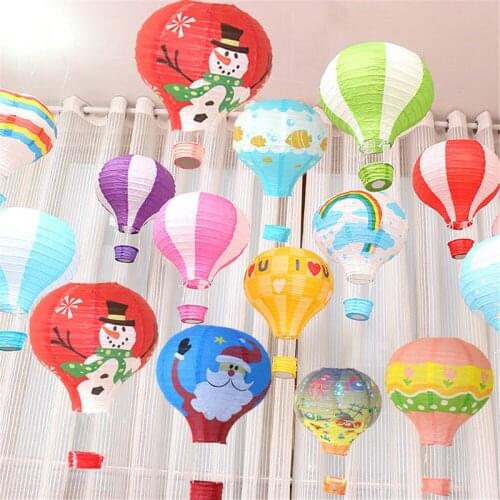 12/16inch Hot Air Balloon Santa Snowman Paper Lantern Birthday Wedding Xmas Decor Baby Showers Kids Rainbow Hanging Ball Lampion