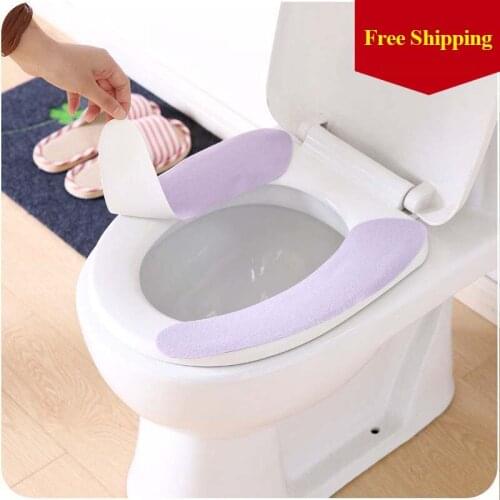 2pcs Sticky Toilet Mat Travel Hotel Super Soft Reusable Warmer Mat Cover Pad Cushion washroom Toilet Seat Cushion 4 colors